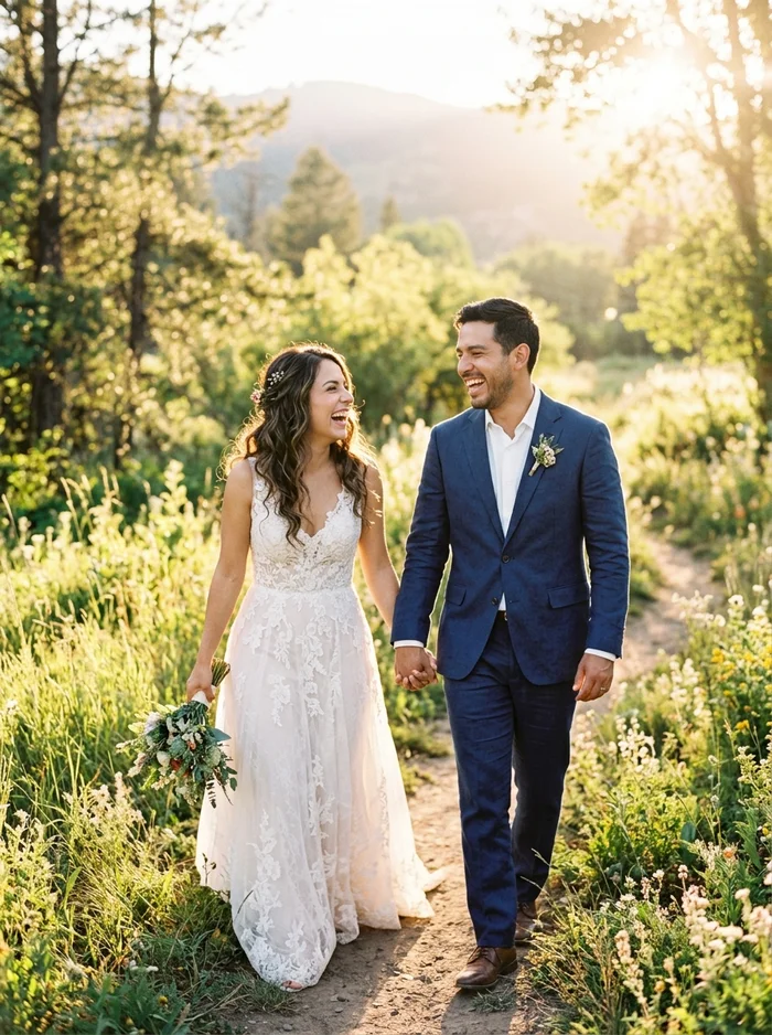 Camila y Mateo sonriendo con alegría en la naturaleza